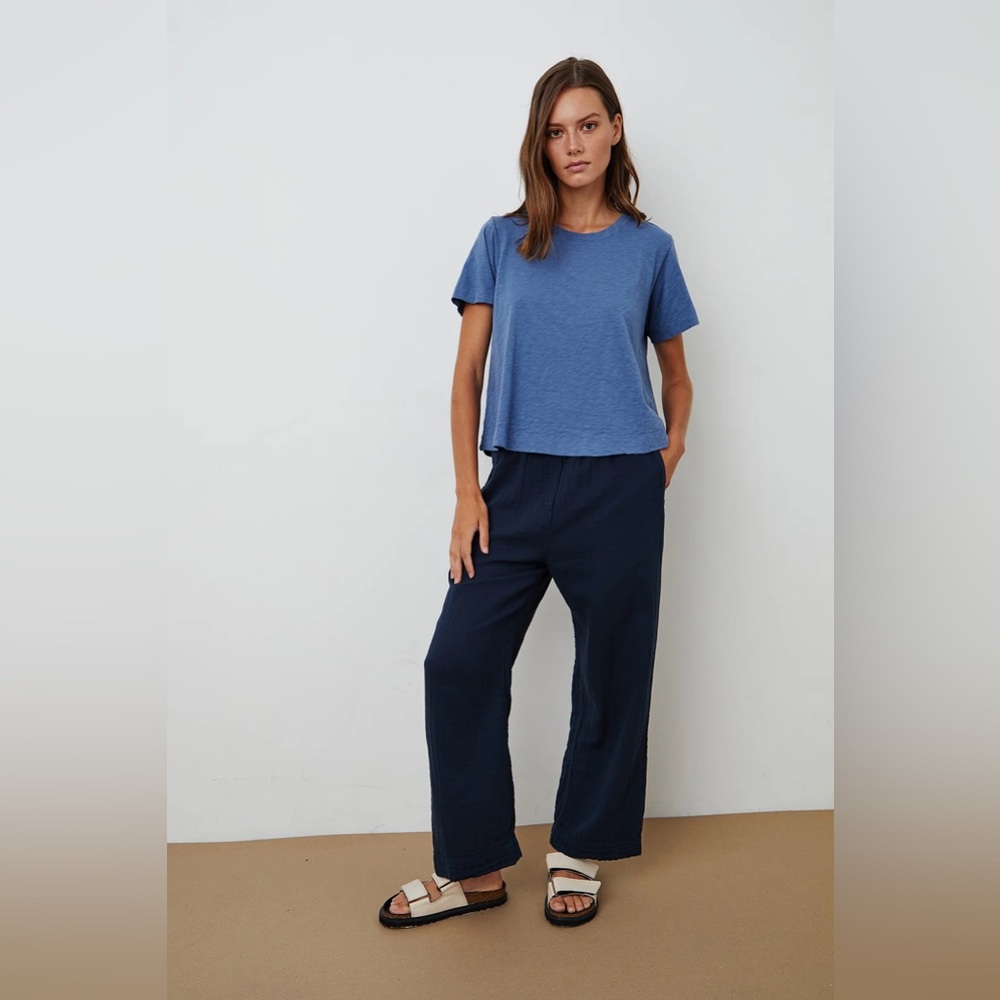 NWT Velvet by Graham and Spencer Blue Lula Cotton Slub Swing Tee Size XS